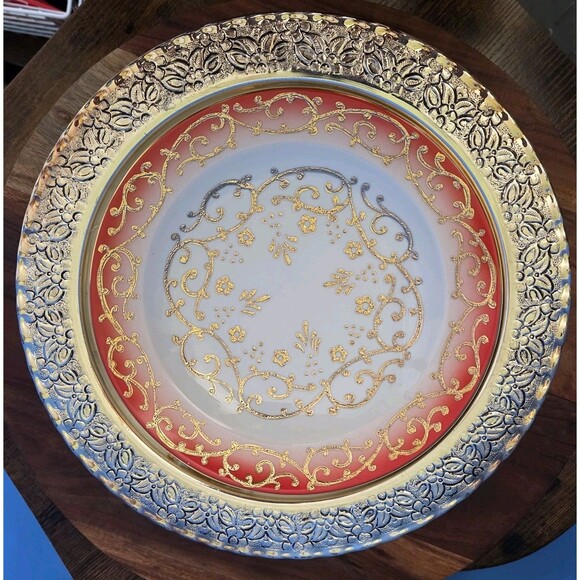 Kutahya Porselen Floral Collector Plate Artist: Hatice Includes Case Red/Gold - Picture 16 of 16